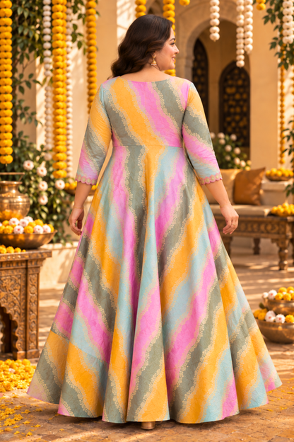 Eshita Pearl Silk Dress with Jacquard Weave