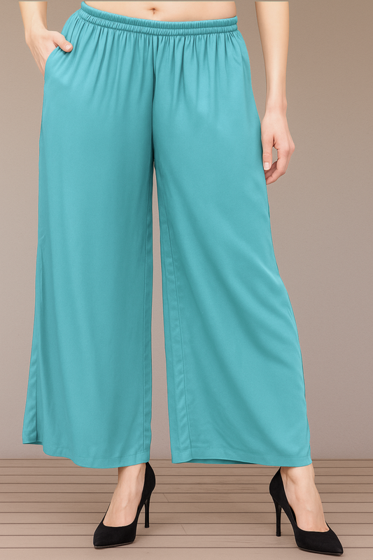 Sky Blue Flared Palazzo Pant