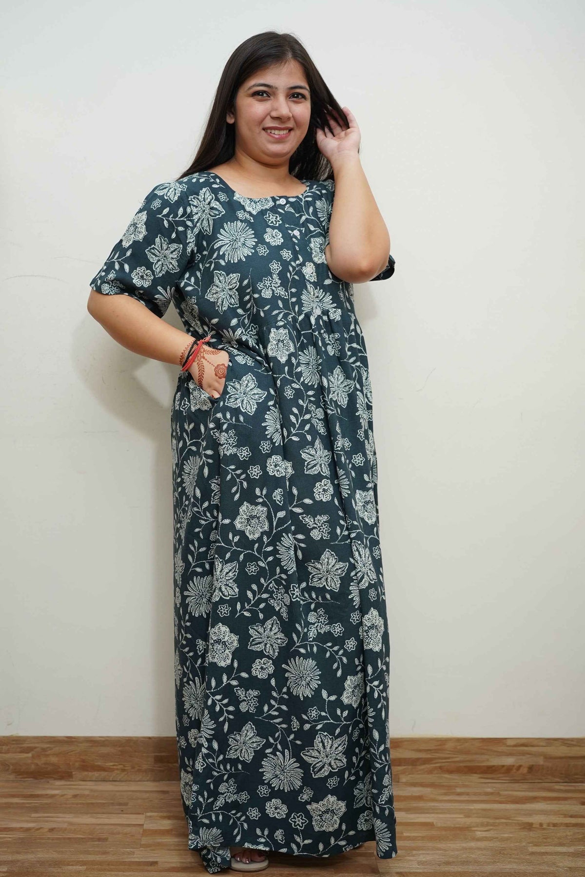 Smoke Grey Rayon Night Gown