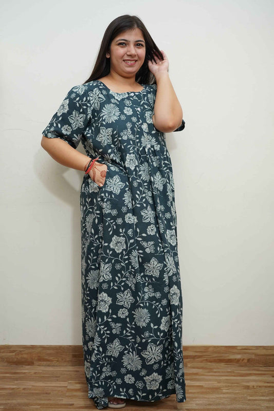Smoke Grey Rayon Night Gown