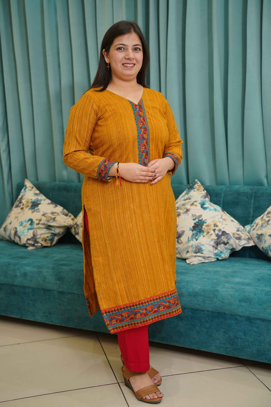 Sunlit Blaze Woollen Kurta Set