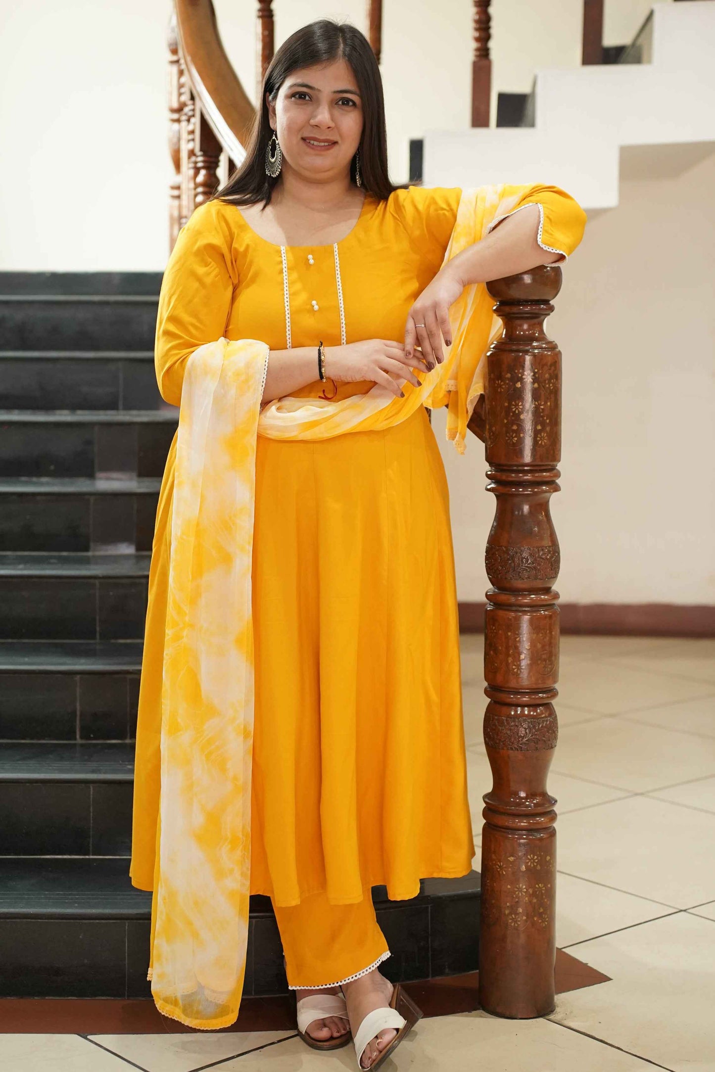 Sunlit Glow Rayon Anarkali Set