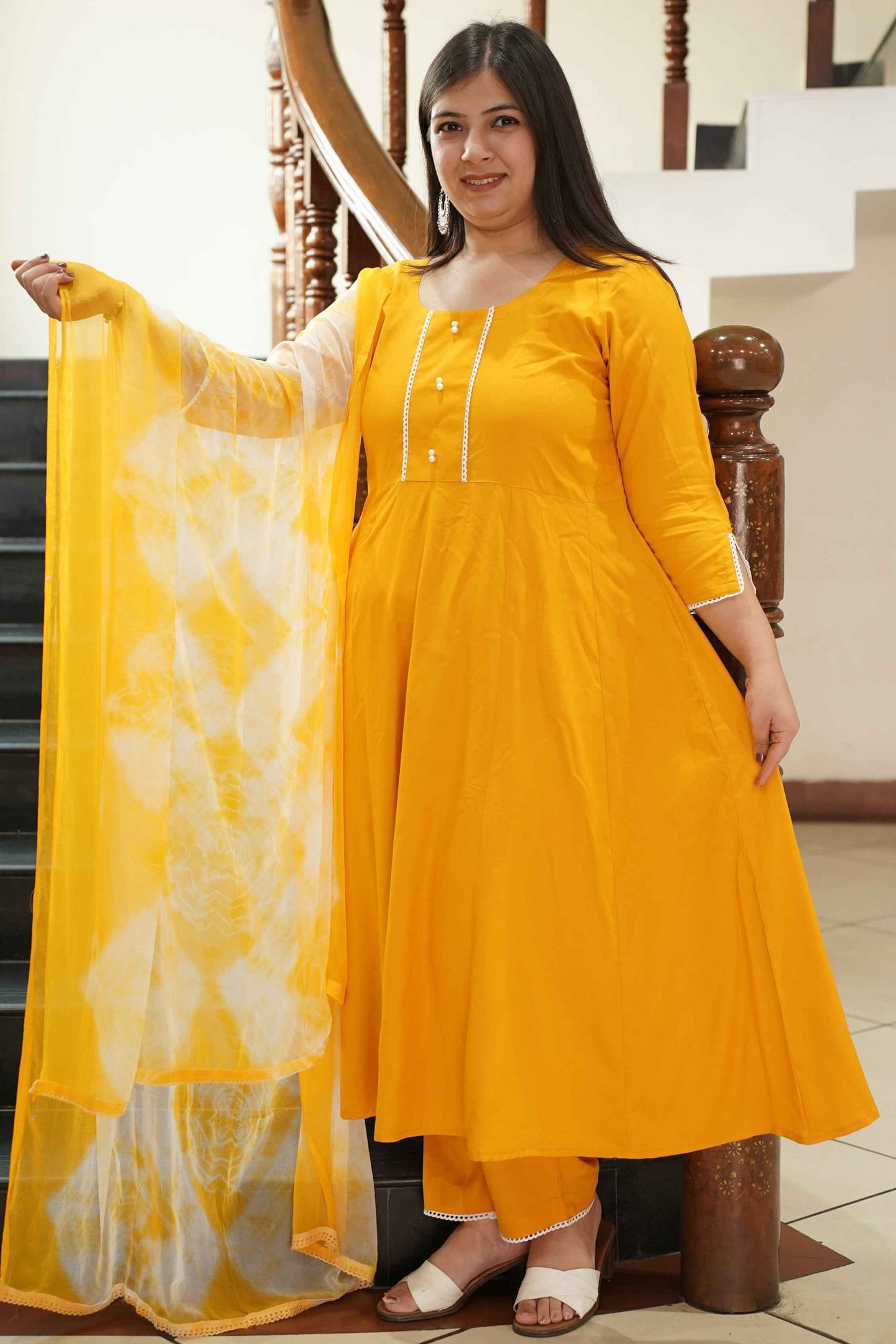 Sunlit Glow Rayon Anarkali Set