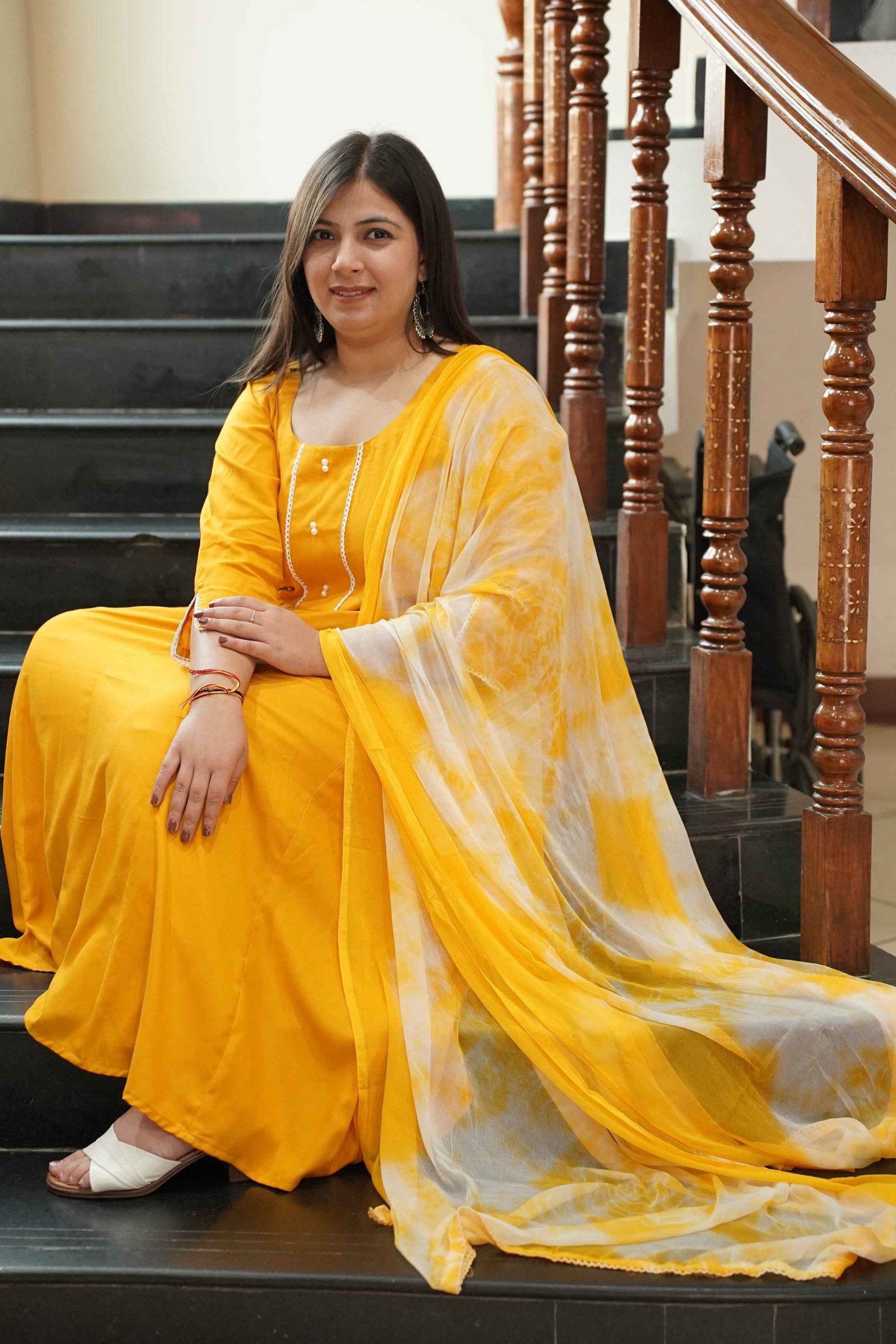 Sunlit Glow Rayon Anarkali Set