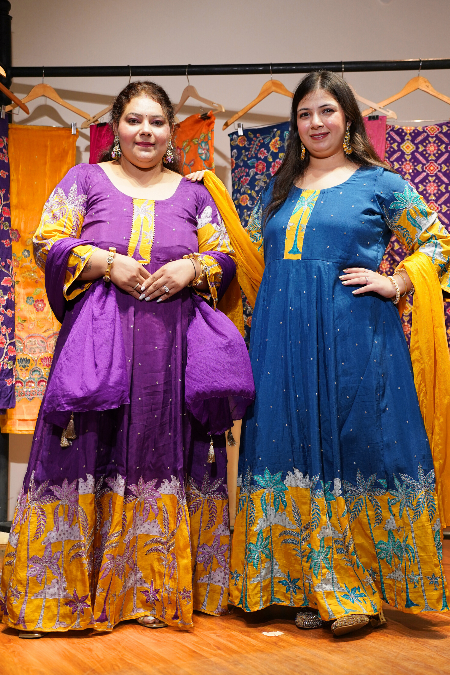 Vanya Purple Silk Dress with Exquisite Motifs