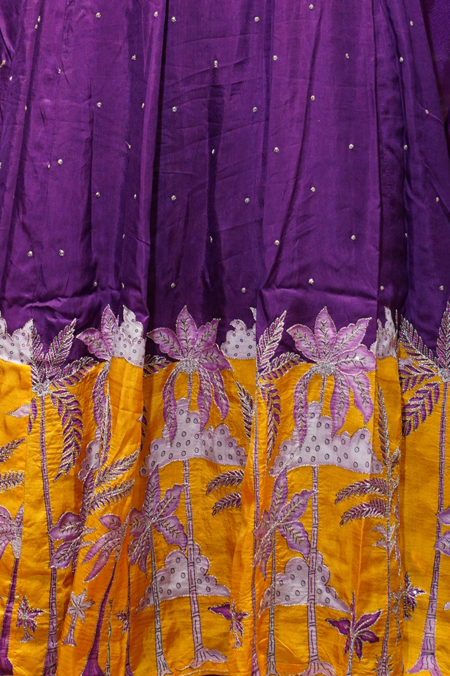 Vanya Purple Silk Dress with Exquisite Motifs