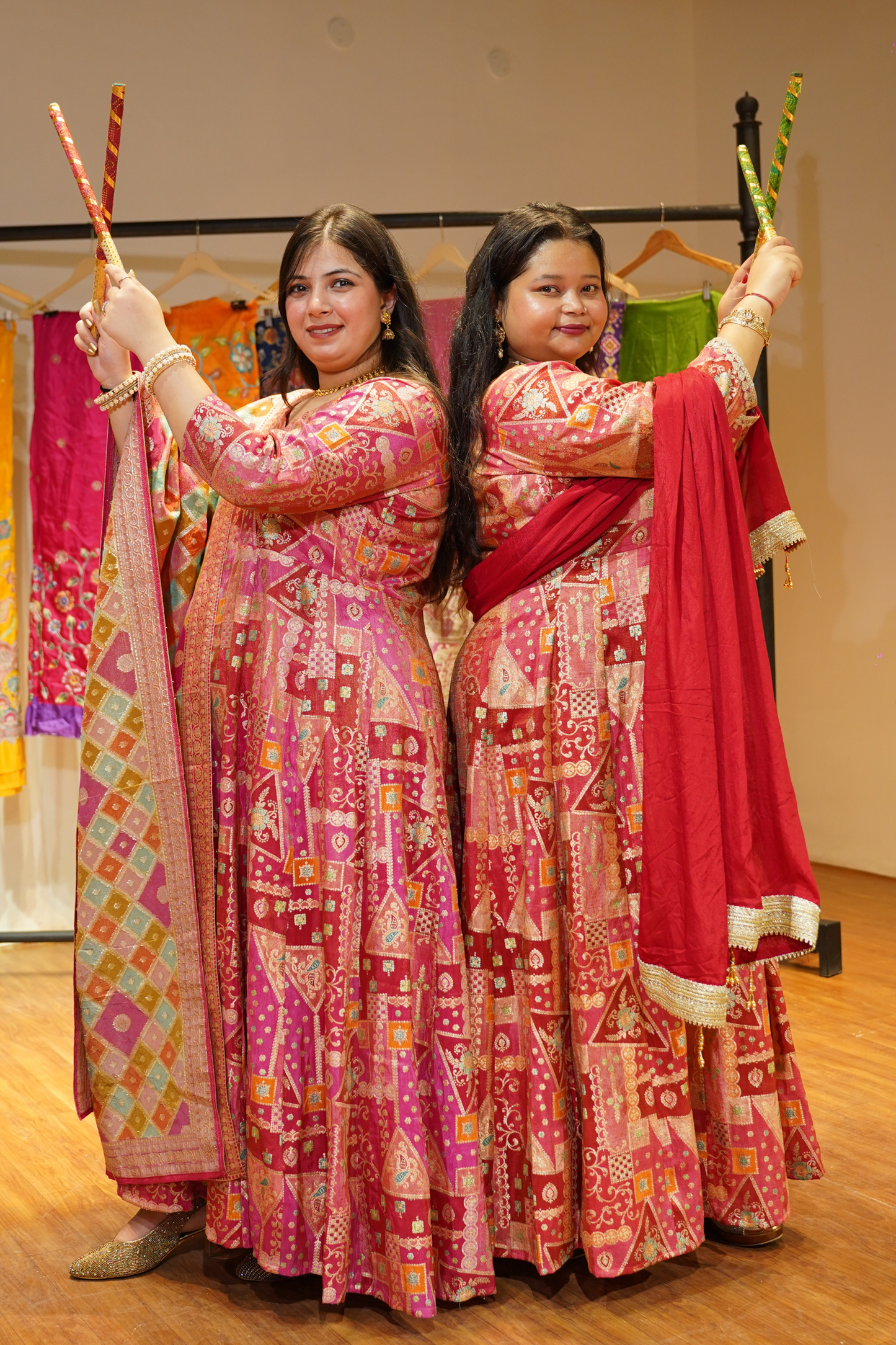 Vasudha Rose Silk Dress with Jacquard Weave