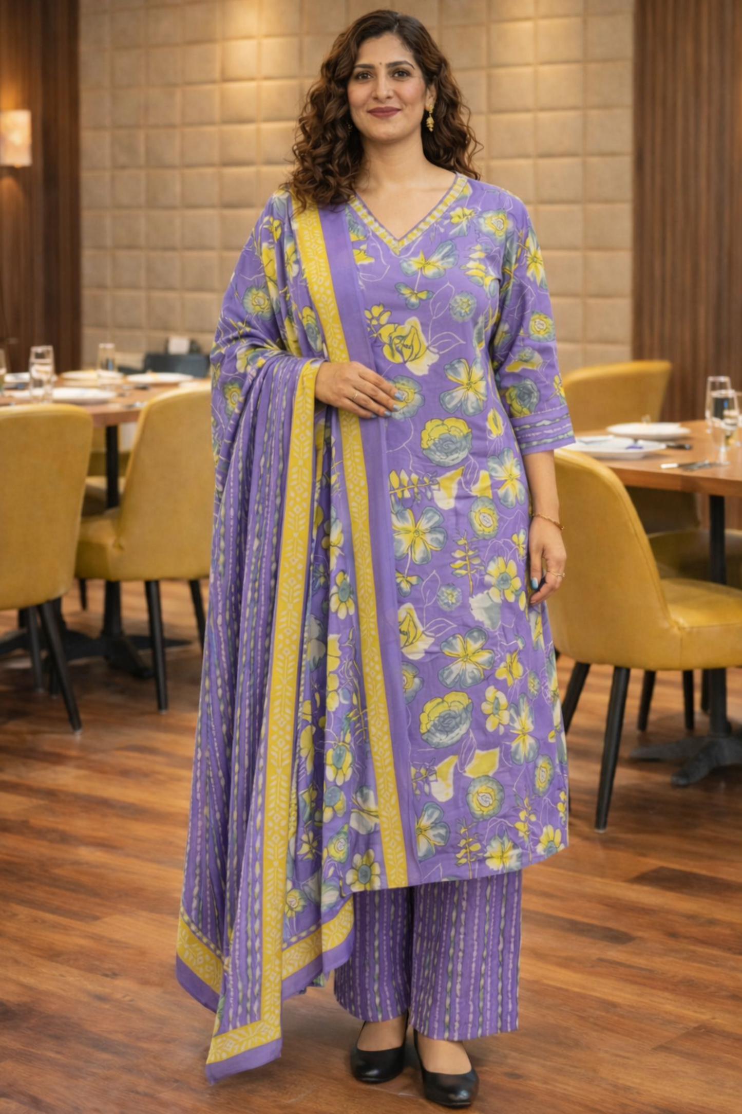 Violet Haze Cotton Suit Set