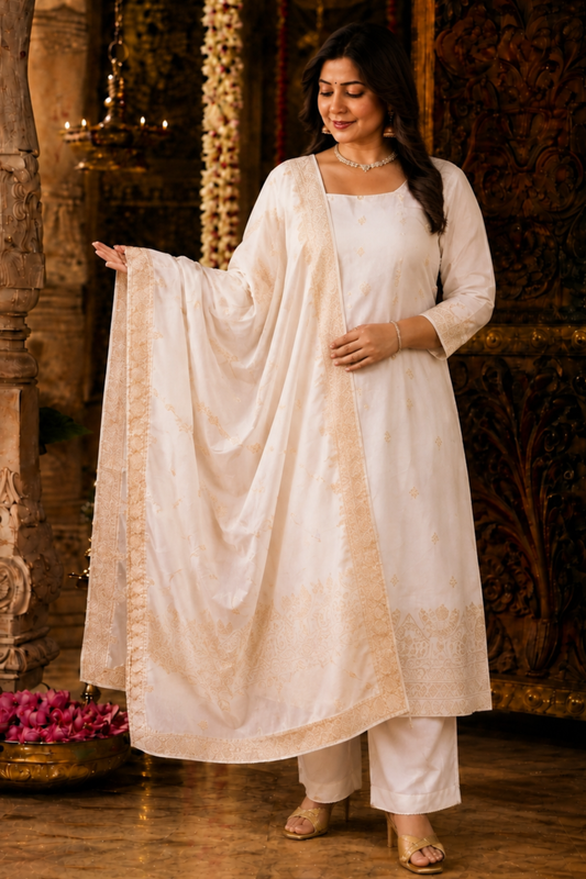 Vibhaa Jacquard Silk Suit Set