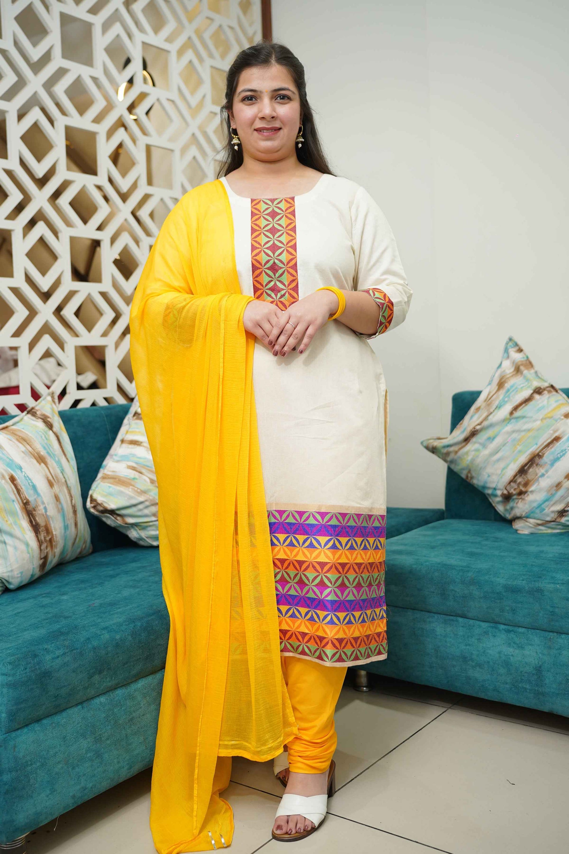 Sunlit Ivory Churidar Suit Set