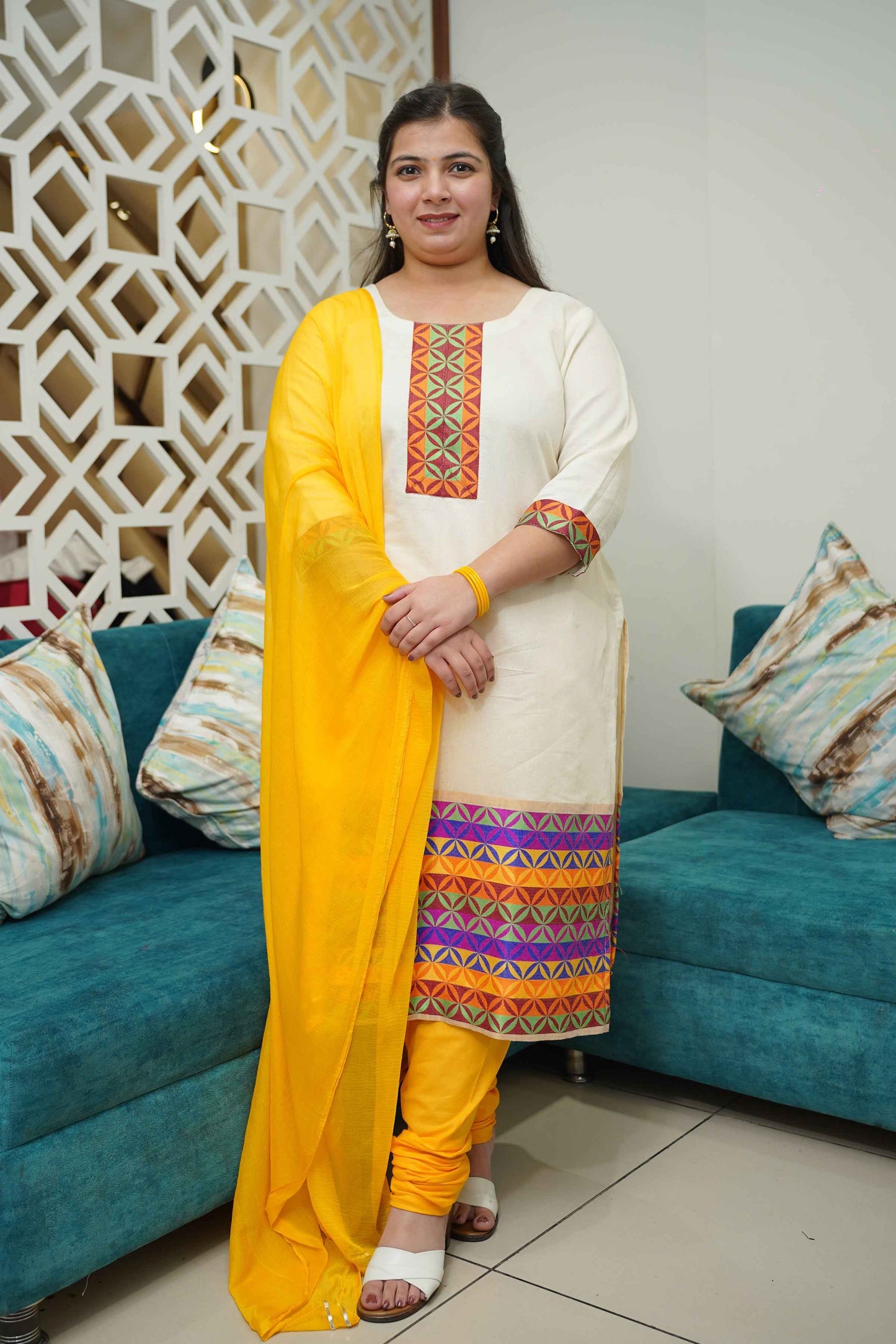 Sunlit Ivory Churidar Suit Set