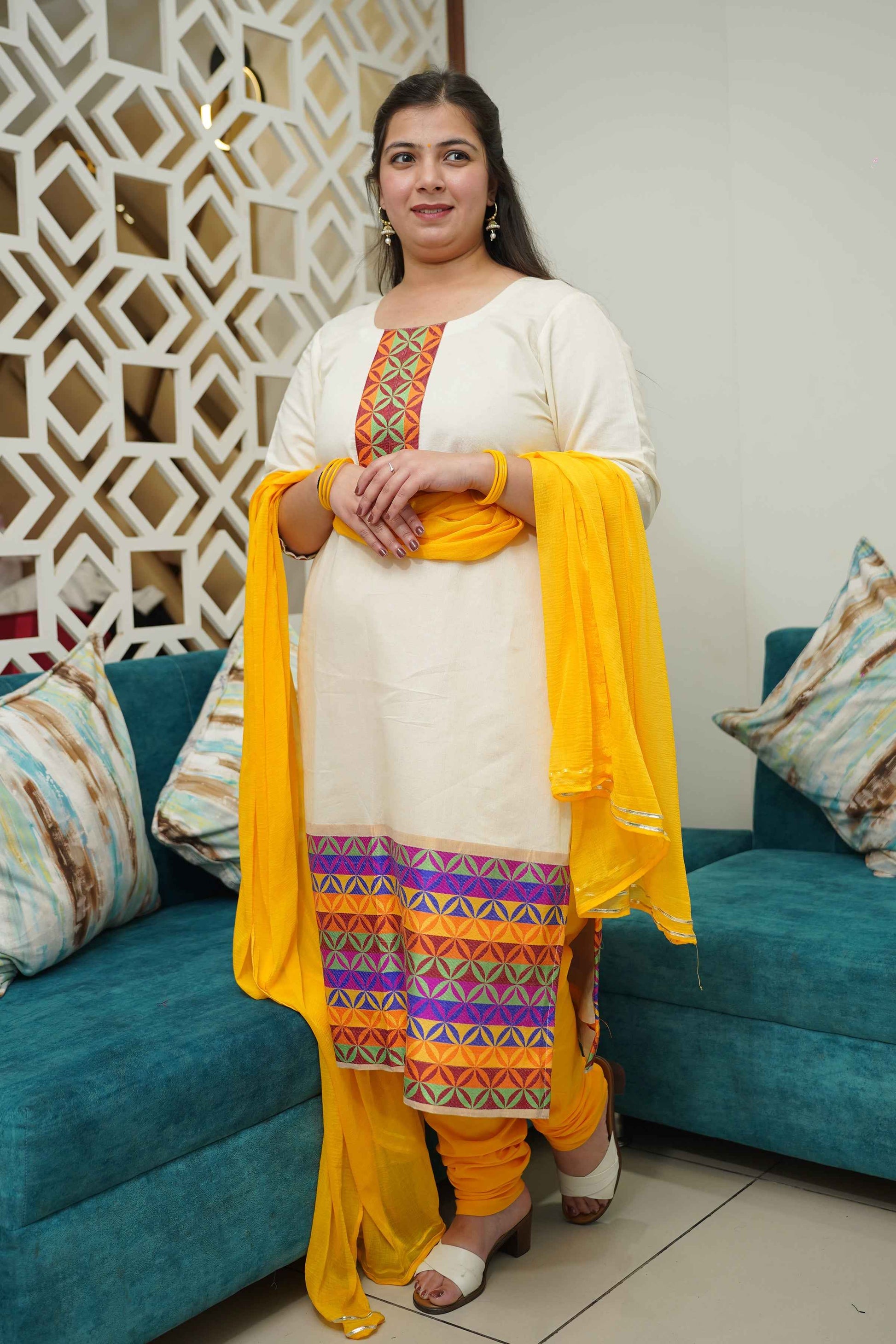 Sunlit Ivory Churidar Suit Set