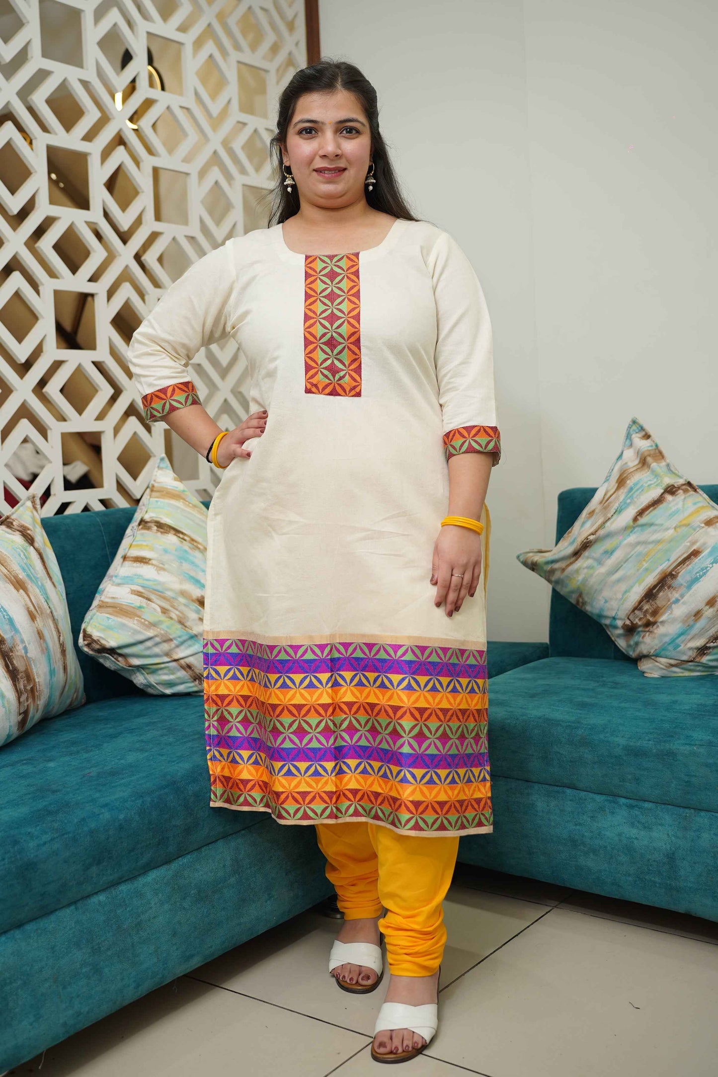 Sunlit Ivory Churidar Suit Set