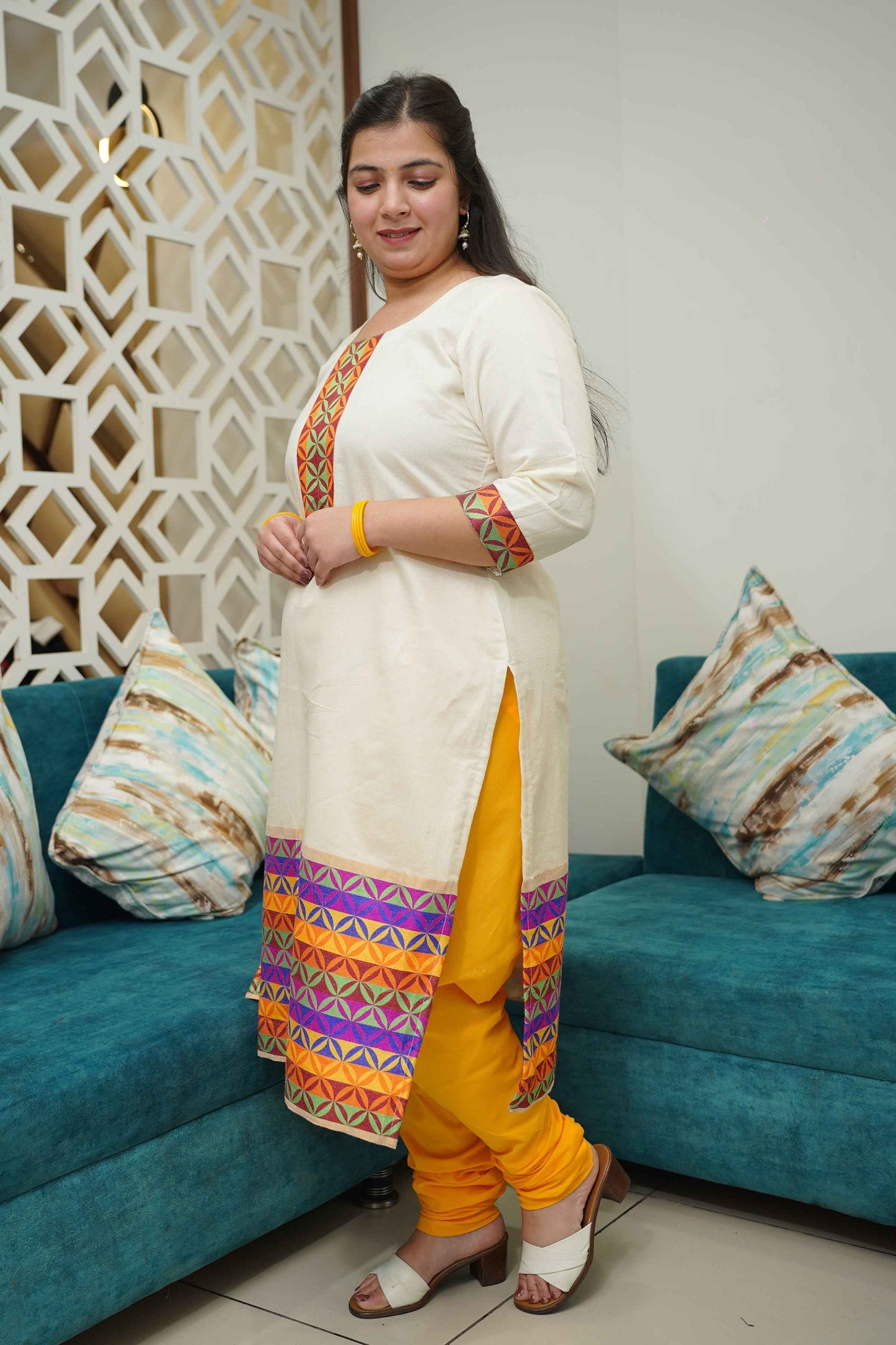 Sunlit Ivory Churidar Suit Set