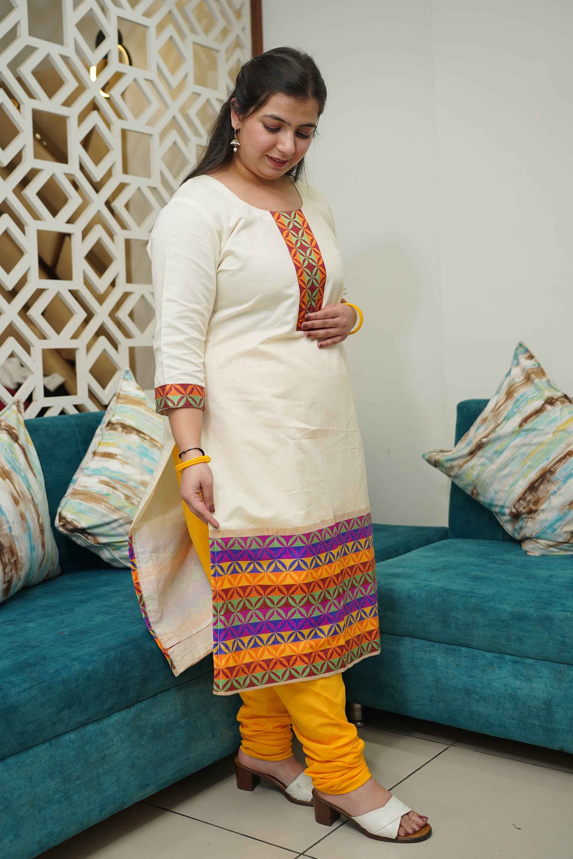 Sunlit Ivory Churidar Suit Set