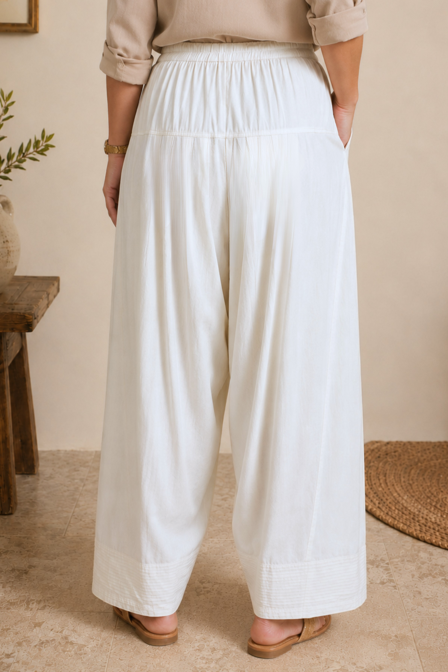 White Rayon Farshi Salwar