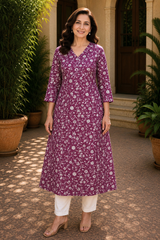 Aarohi Bagh A-line Cotton Kali Kurta