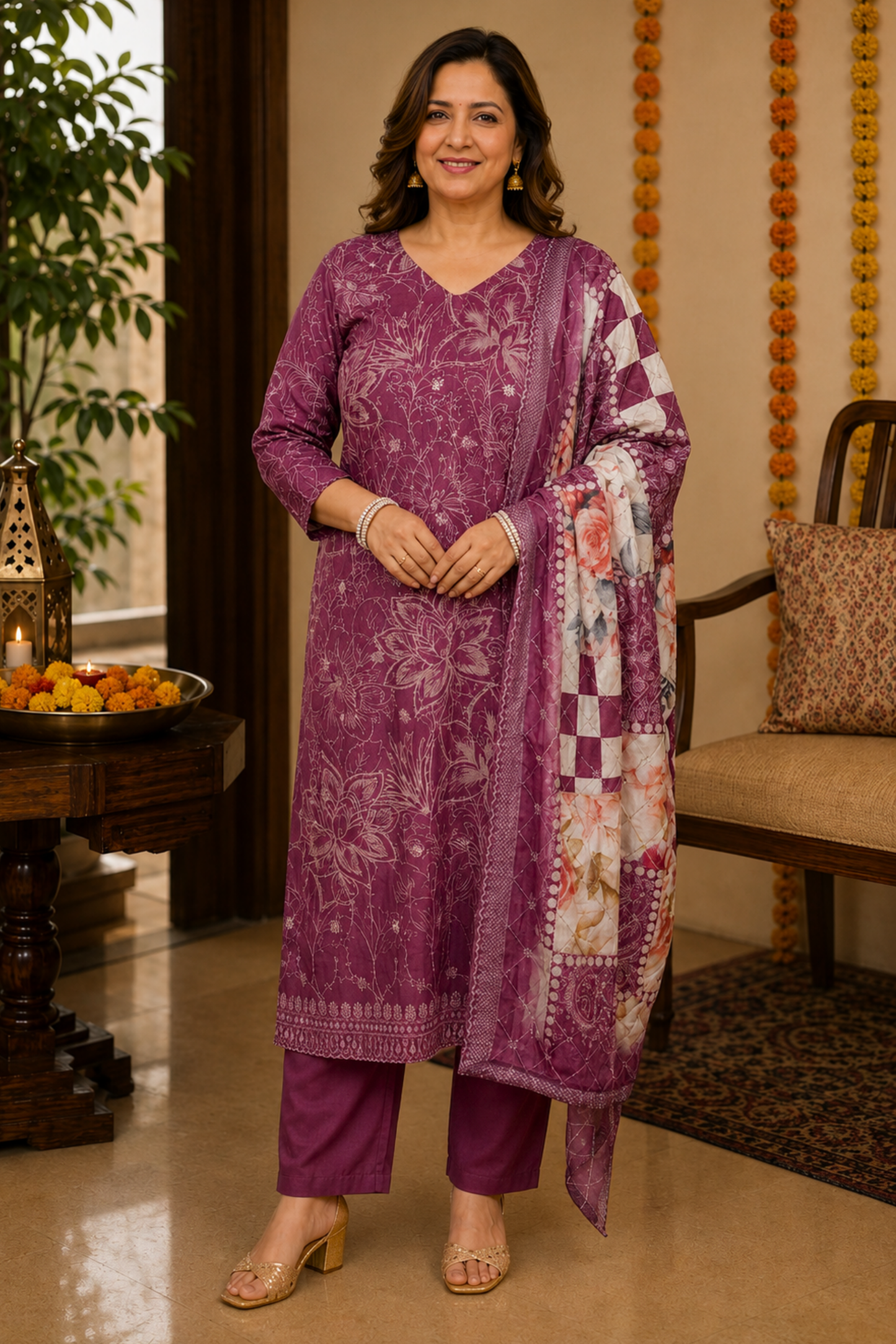 Rangeeli Shaam Floral Suit Set
