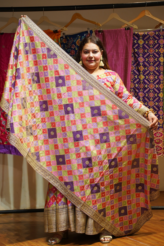 Yamika Jacquard Woven Silk Dress with Dupatta