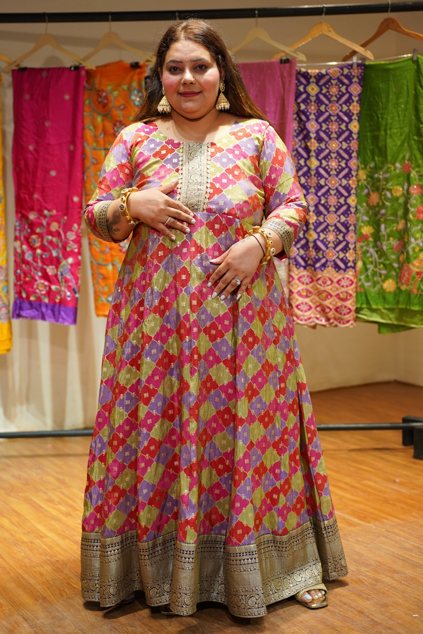 Yamika Jacquard Woven Silk Dress with Dupatta