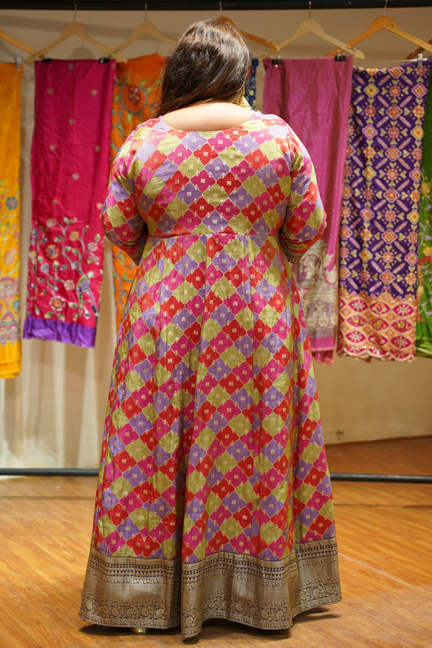 Yamika Jacquard Woven Silk Dress with Dupatta