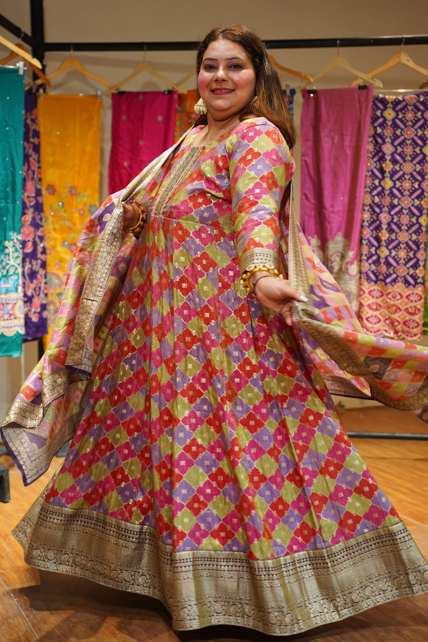 Yamika Jacquard Woven Silk Dress with Dupatta