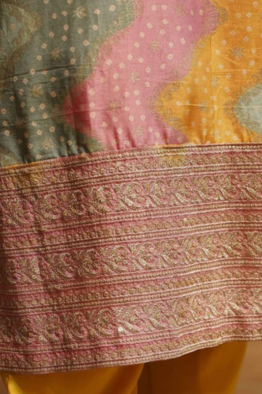 Swarna Silk Suit With Jacquard & Zari