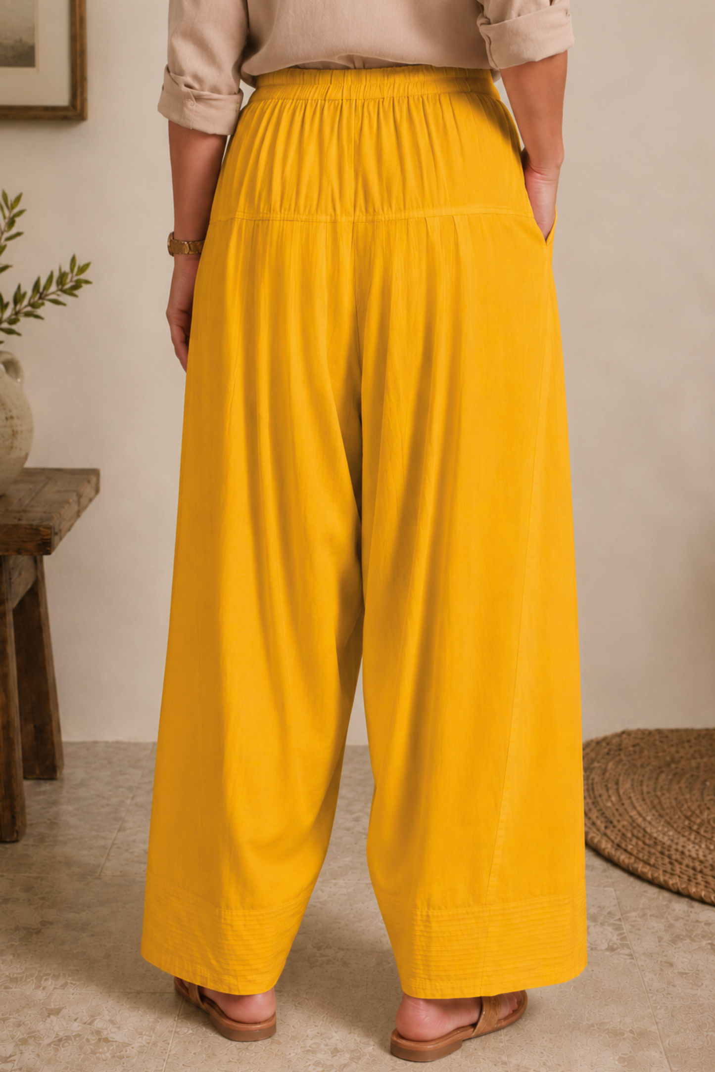 Yellow Rayon Farshi Salwar