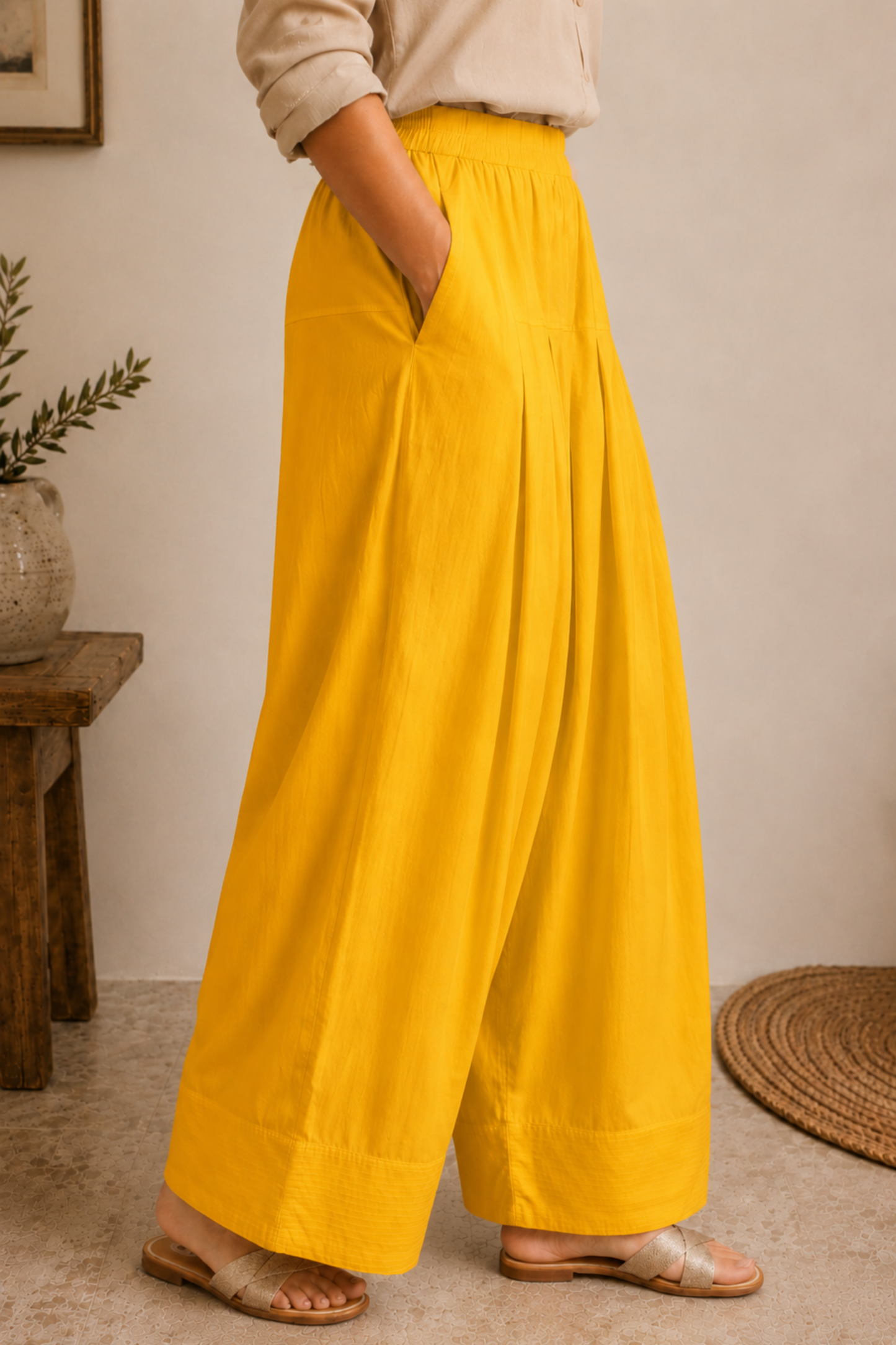 Yellow Rayon Farshi Salwar