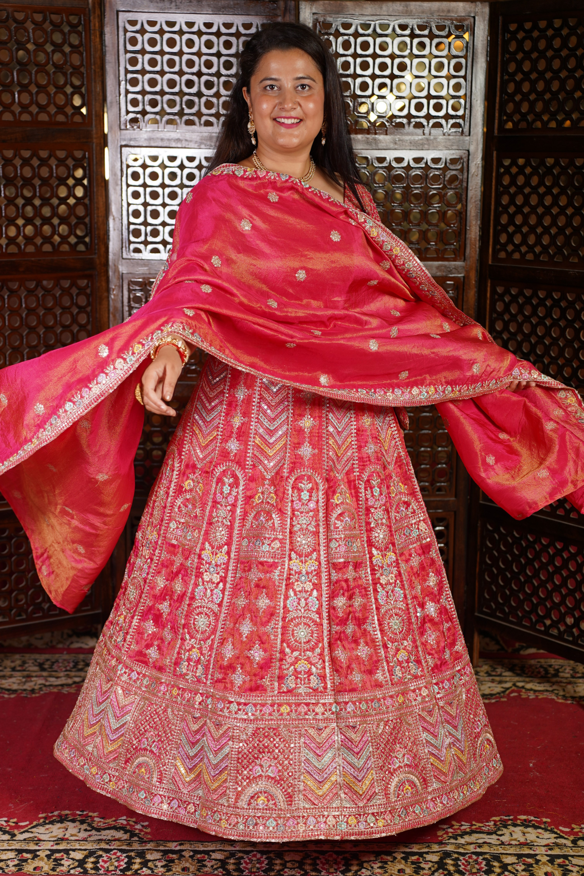 Lehengas 5xxl Choli Designs For Plus Size Gulabi Gajra Zari Silk