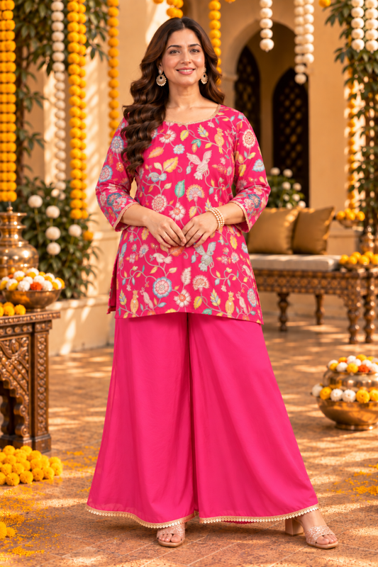 Zehra Magenta Fusion Co-ord Set