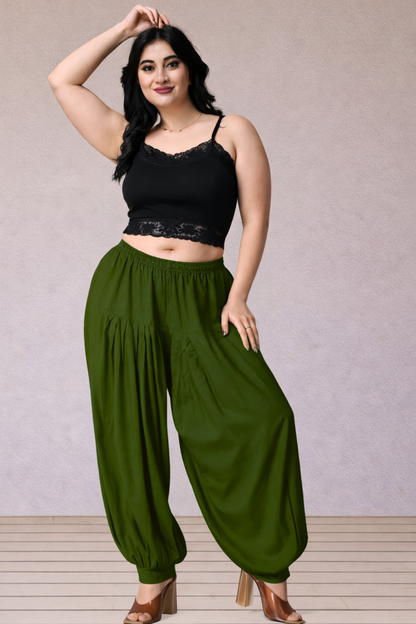 Mehendi Green Rayon Afghani Salwar