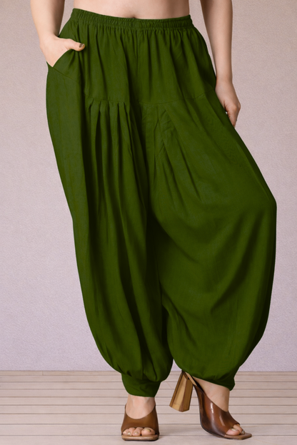 Mehendi Green Rayon Afghani Salwar