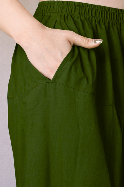 Mehendi Green Rayon Afghani Salwar