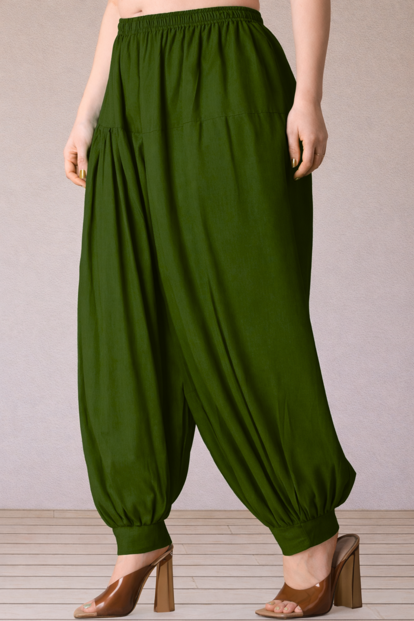 Mehendi Green Rayon Afghani Salwar