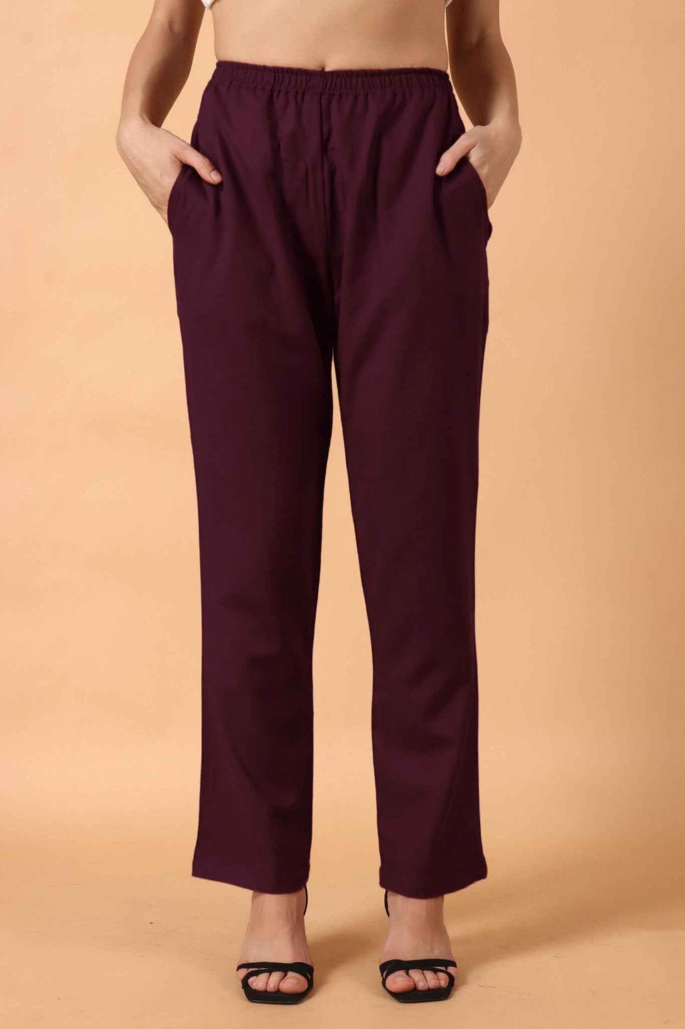 Wine Cashmilon Pant Palazzo
