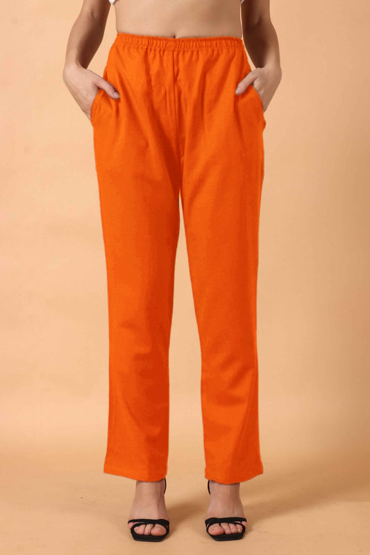 Orange Woollen Pant Palazzo
