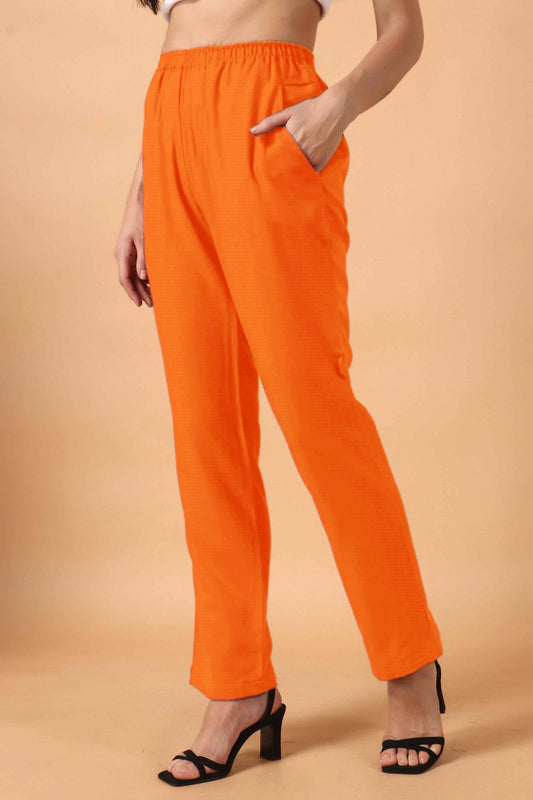 Orange Woollen Pant Palazzo