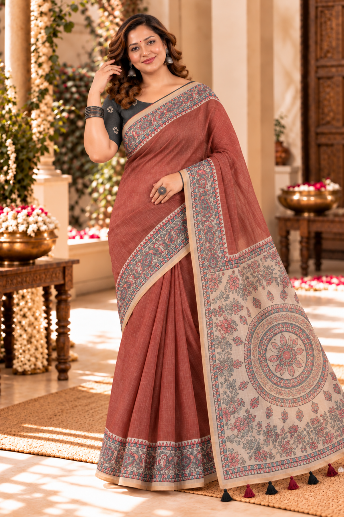 Yashvi Printed Saree With 1.5 Mtr Blouse Piece