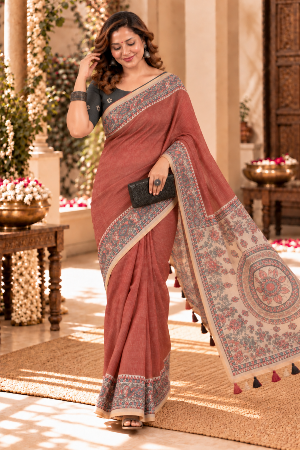 Yashvi Printed Saree With 1.5 Mtr Blouse Piece
