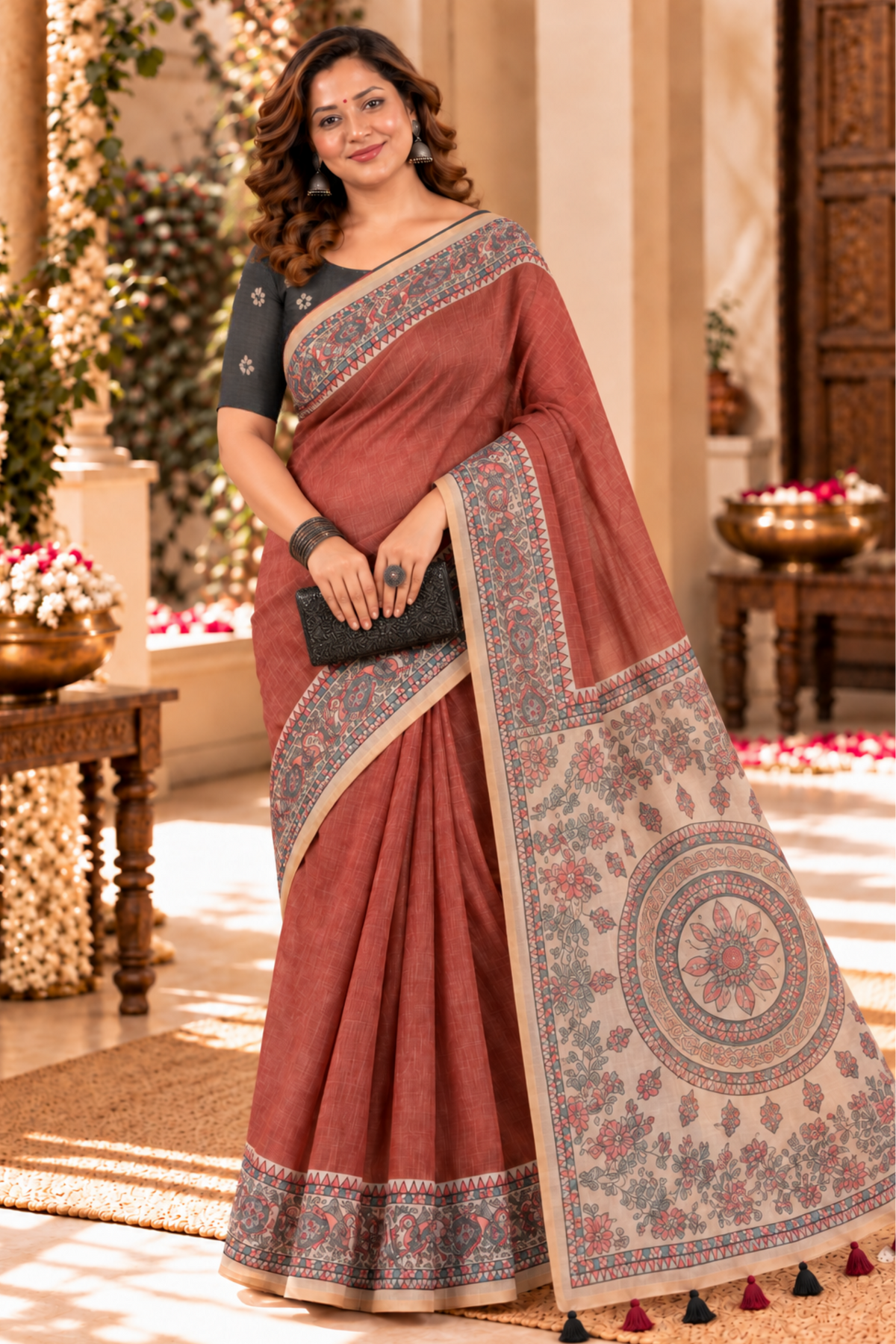 Yashvi Printed Saree With 1.5 Mtr Blouse Piece
