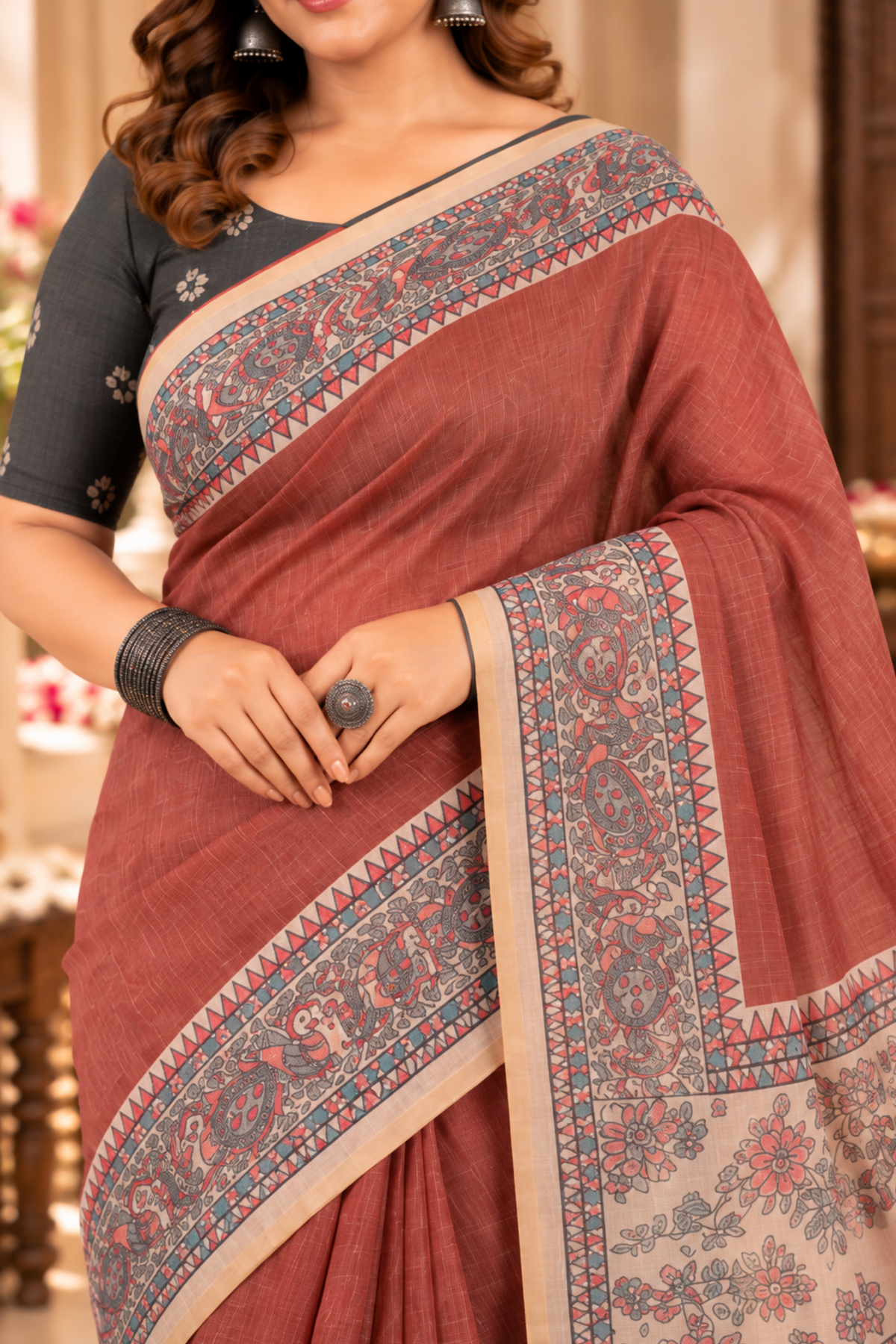 Yashvi Printed Saree With 1.5 Mtr Blouse Piece