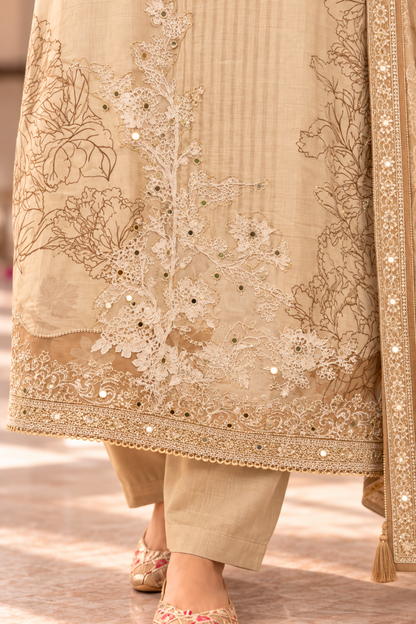 Yasmin Karachi Muslin Suit With Aari Work