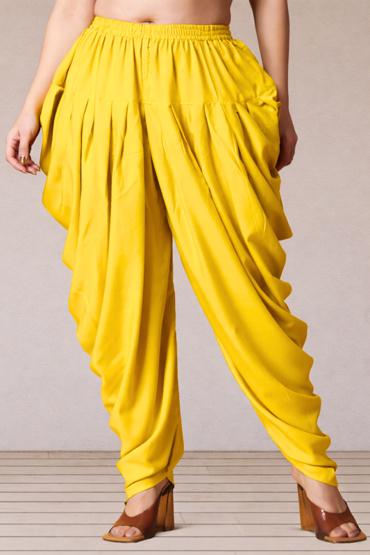 Yellow Belted Dhoti Salwar