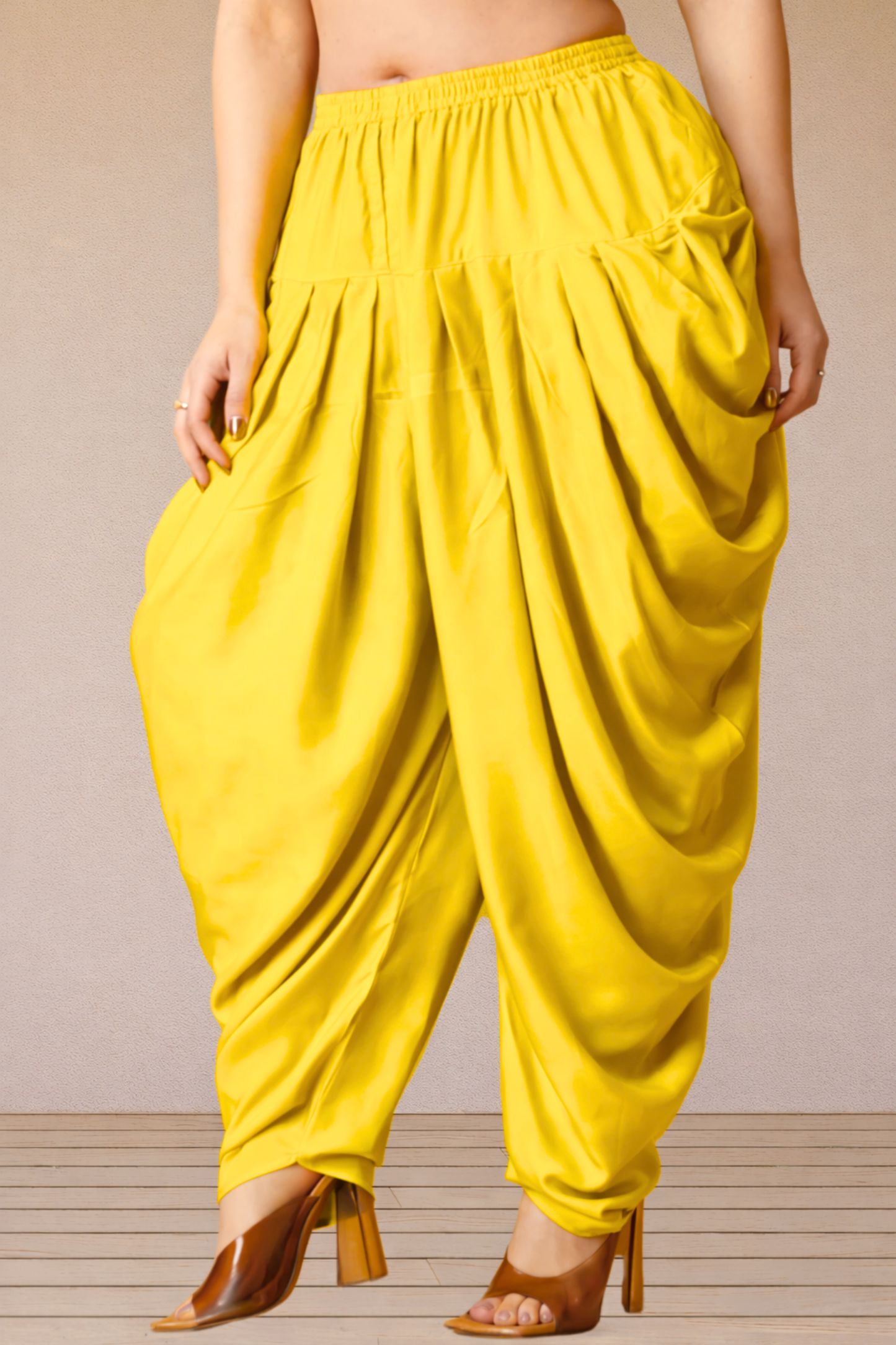 Yellow Belted Dhoti Salwar