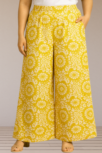 Yellow Bloom Palazzo Pant