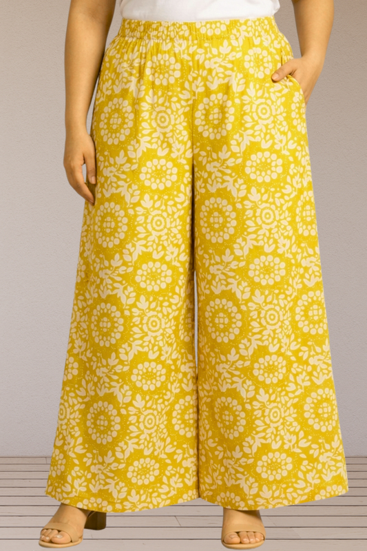 Yellow Bloom Palazzo Pant