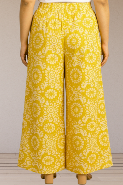 Yellow Bloom Palazzo Pant