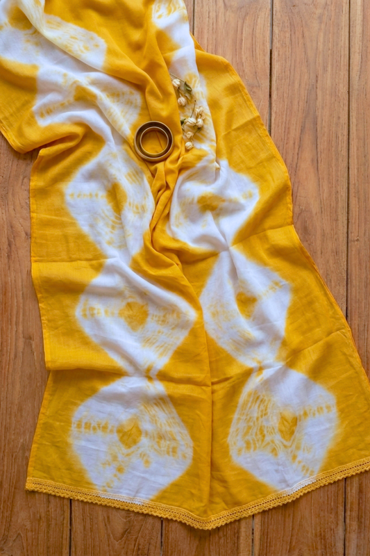 Yellow Chiffon Tie & Dye Dupatta