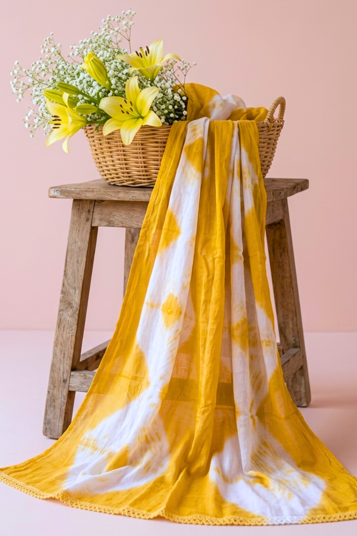 Yellow Chiffon Tie & Dye Dupatta